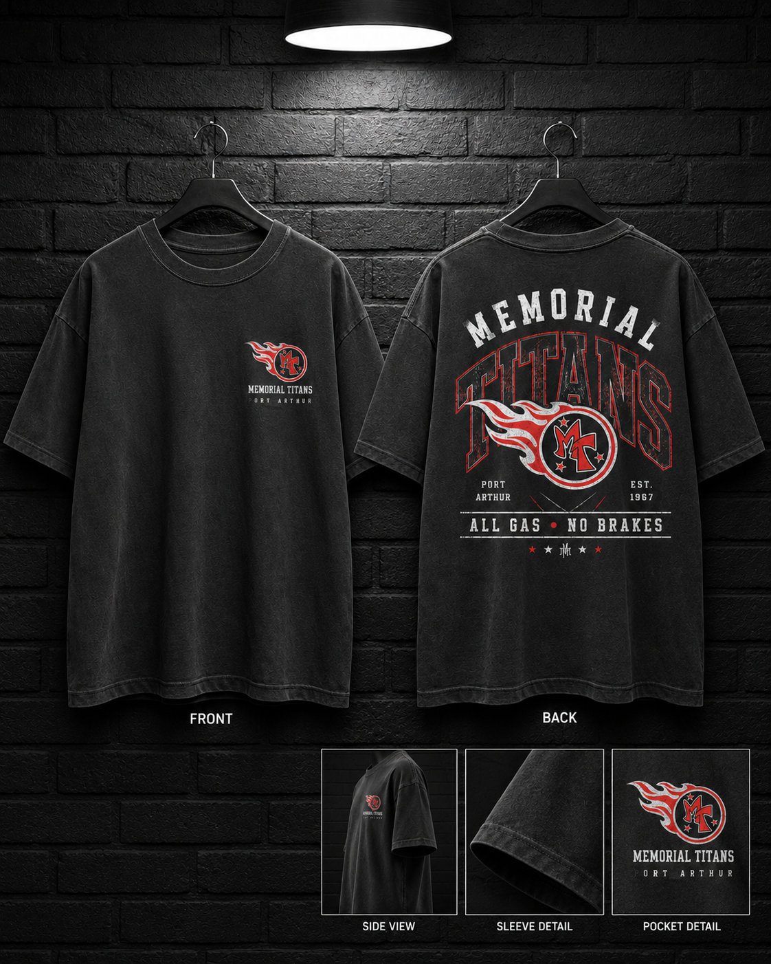 Memorial Titans All Gas No Brakes Tee — alternate mockup view