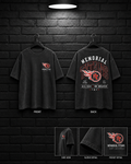 Memorial Titans All Gas No Brakes Tee mockup in black / charcoal appearance, showing small chest graphic and large back graphic.