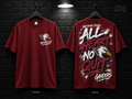 Baytown Lee High School All Heart No Quit maroon T-shirt mockup showing the front chest print and large back graphic, with unprinted sleeves.