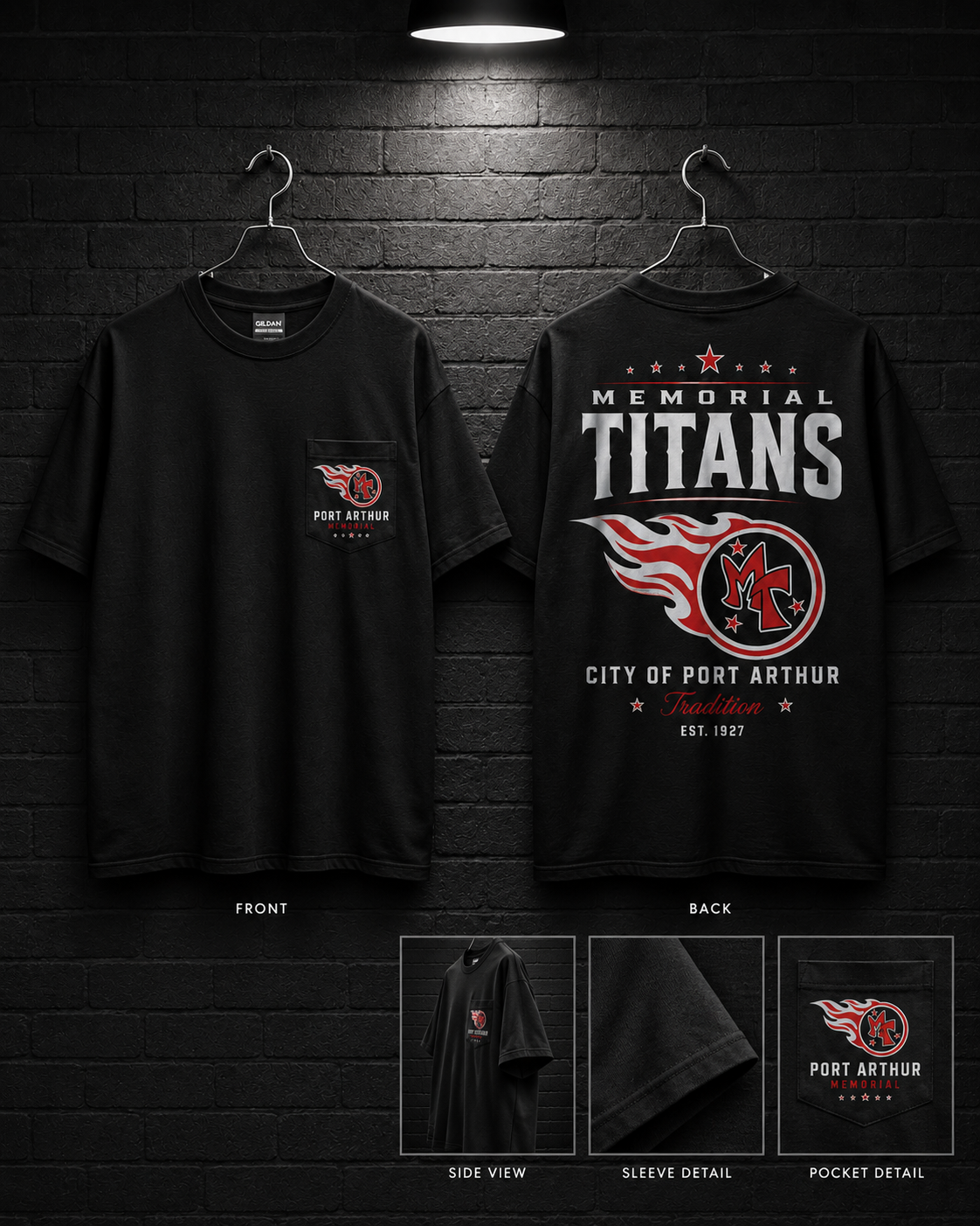 Memorial Titans City of Port Arthur Tee — alternate mockup view