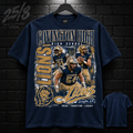 Covington High School Lions Football Legacy navy T-shirt mockup with plain back view.
