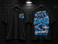 Lamar State College Port Arthur No Limits black T-shirt mockup showing the front chest print and large back graphic, with unprinted sleeves.