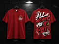 Lamar University All Heart No Quit cardinal red T-shirt mockup showing the front chest print and large back graphic, with unprinted sleeves.