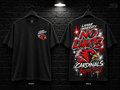 Lamar University No Limits black T-shirt mockup showing the front chest print and large back graphic, with unprinted sleeves.