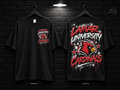 Lamar University Star Graphic black T-shirt mockup showing the front chest print and large back graphic, with unprinted sleeves.