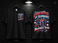 Lamar Institute of Technology Star Graphic black T-shirt mockup showing the front chest print and large back graphic, with unprinted sleeves.
