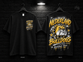 Nederland High School Star Graphic black T-shirt mockup showing the front chest print and large back graphic, with unprinted sleeves.