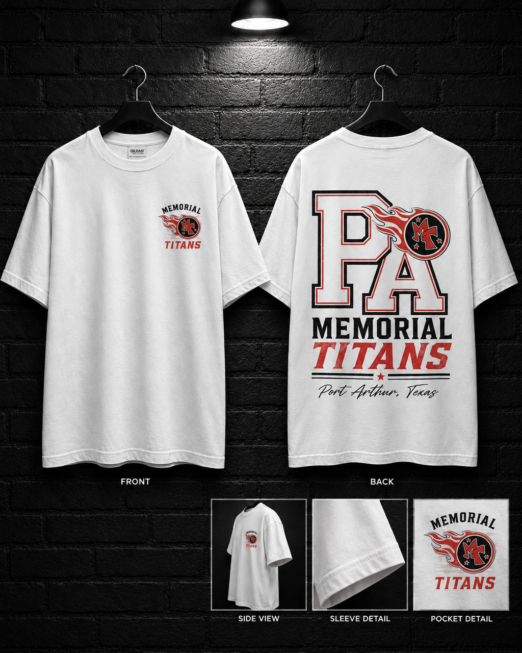 PA Memorial Titans Monogram Tee — alternate mockup view