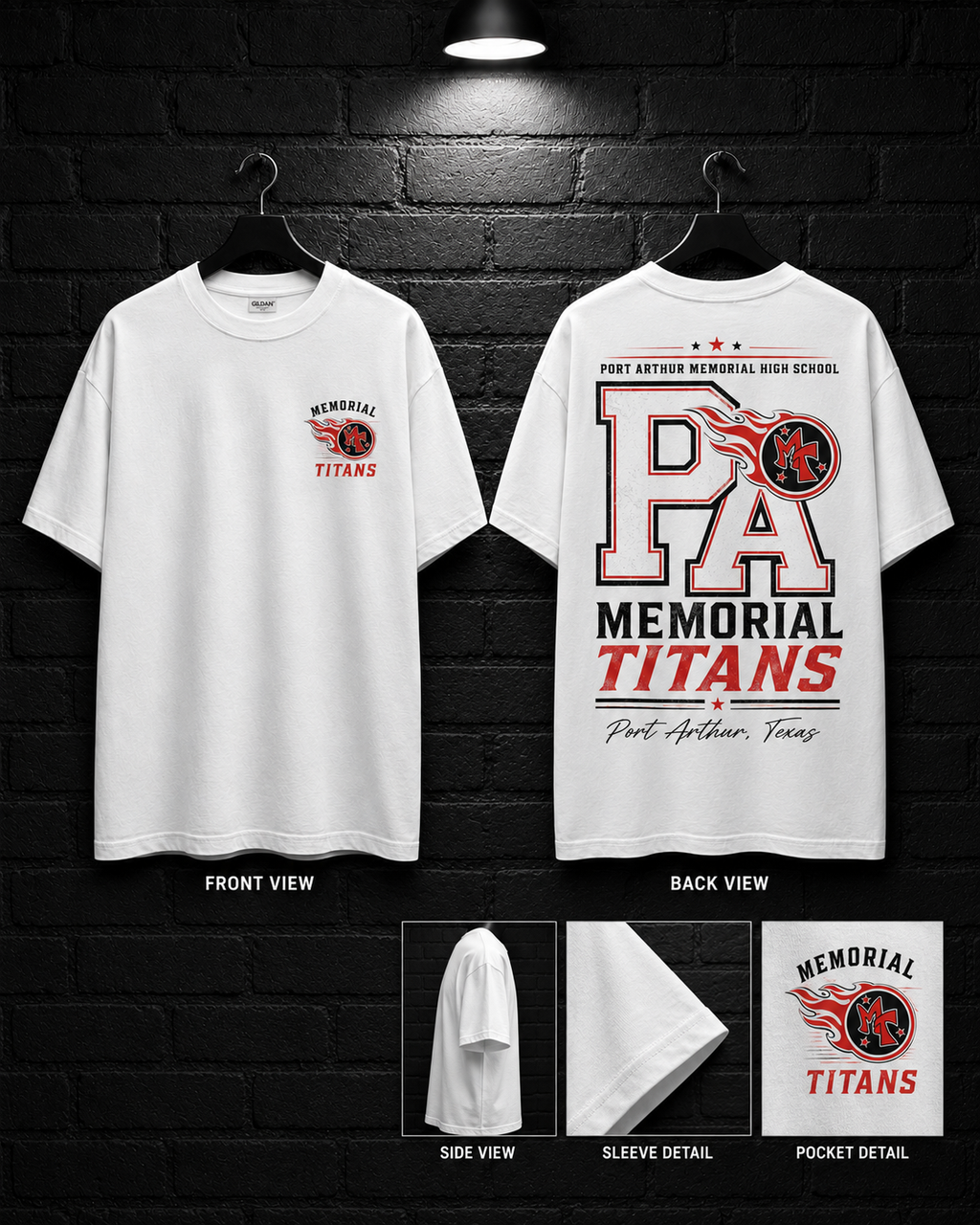 PA Memorial Titans Monogram Tee — alternate mockup view