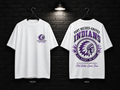 Port Neches-Groves High School Round Crest white T-shirt mockup showing the front chest print and large back graphic, with unprinted sleeves.