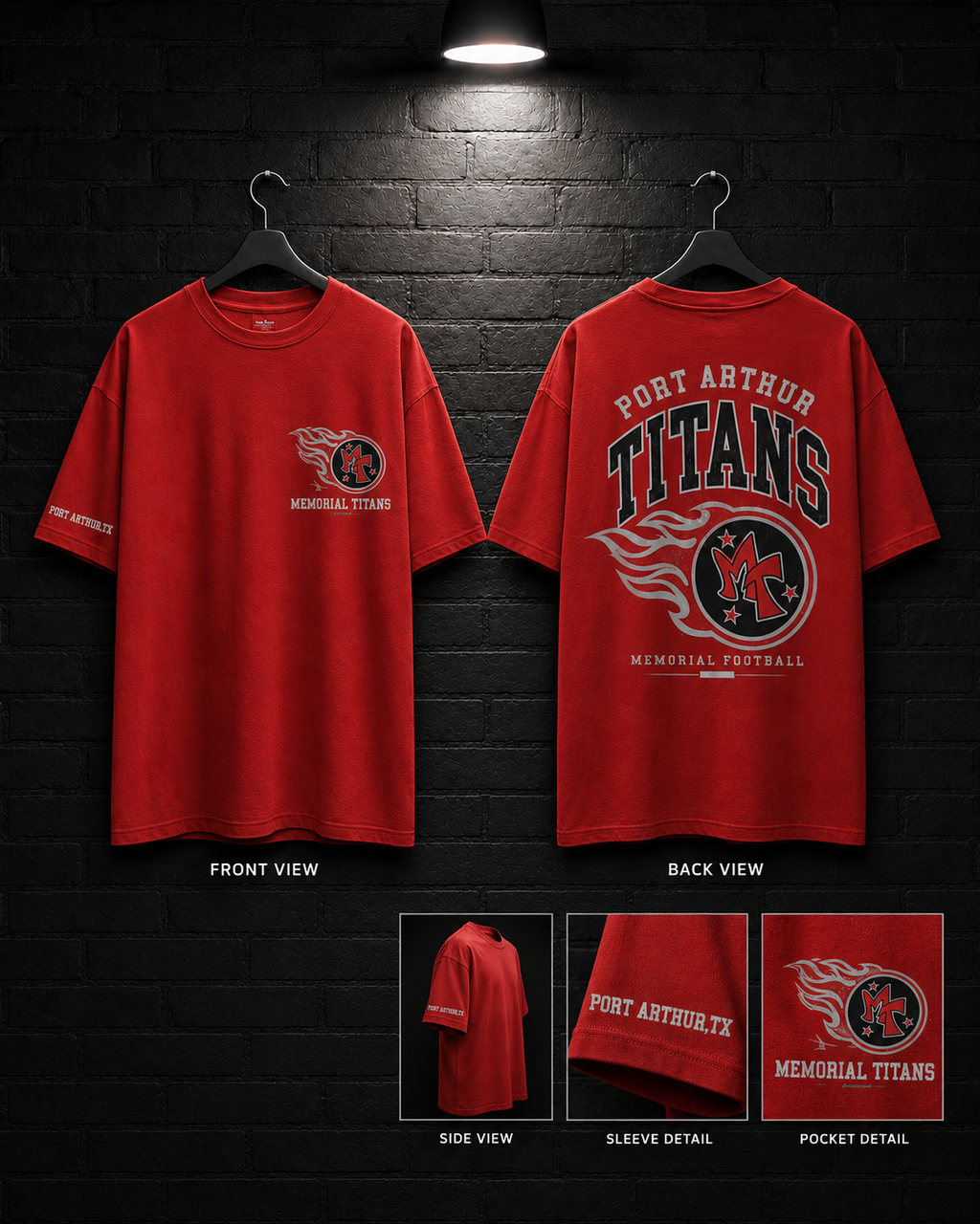 Port Arthur Titans Varsity Arch Tee — alternate mockup view