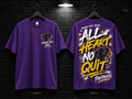 Prairie View A&M University All Heart No Quit purple T-shirt mockup showing the front chest print and large back graphic, with unprinted sleeves.