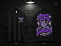 Stephen F. Austin State University School Script black T-shirt mockup showing the front chest print and large back graphic, with unprinted sleeves.