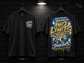 Southern University No Limits black T-shirt mockup showing the front chest print and large back graphic, with unprinted sleeves.
