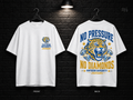 Southern University No Pressure No Diamonds white T-shirt mockup showing the front chest print and large back graphic, with unprinted sleeves.