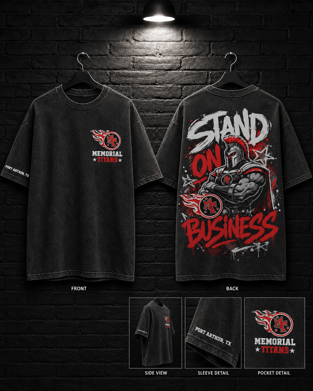 Memorial Titans Stand on Business Tee — alternate mockup view