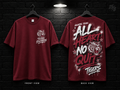 Texas Southern University All Heart No Quit maroon T-shirt mockup showing the front chest print and large back graphic, with unprinted sleeves.