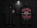 Texas Southern University Checkerboard black T-shirt mockup showing the front chest print and large back graphic, with unprinted sleeves.