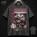 Texas Southern University Tigers Football Legacy charcoal gray T-shirt mockup with plain back view.