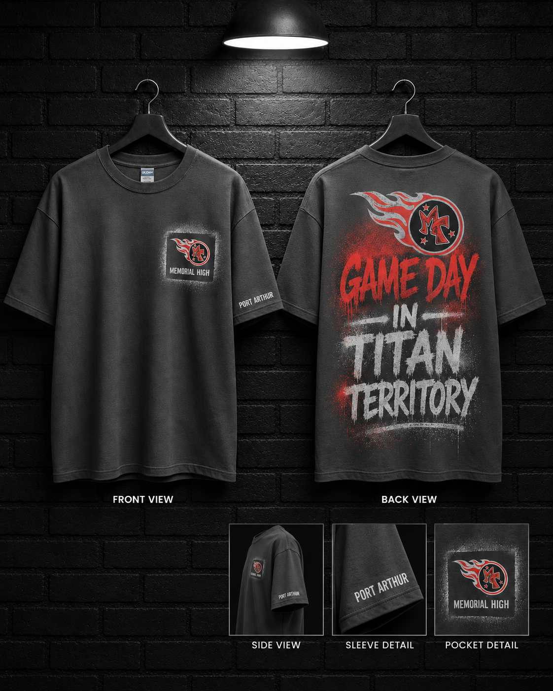 Memorial Game Day in Titan Territory Tee — alternate mockup view