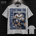 West Orange-Stark High School Mustangs Football Legacy heather gray T-shirt mockup with plain back view.